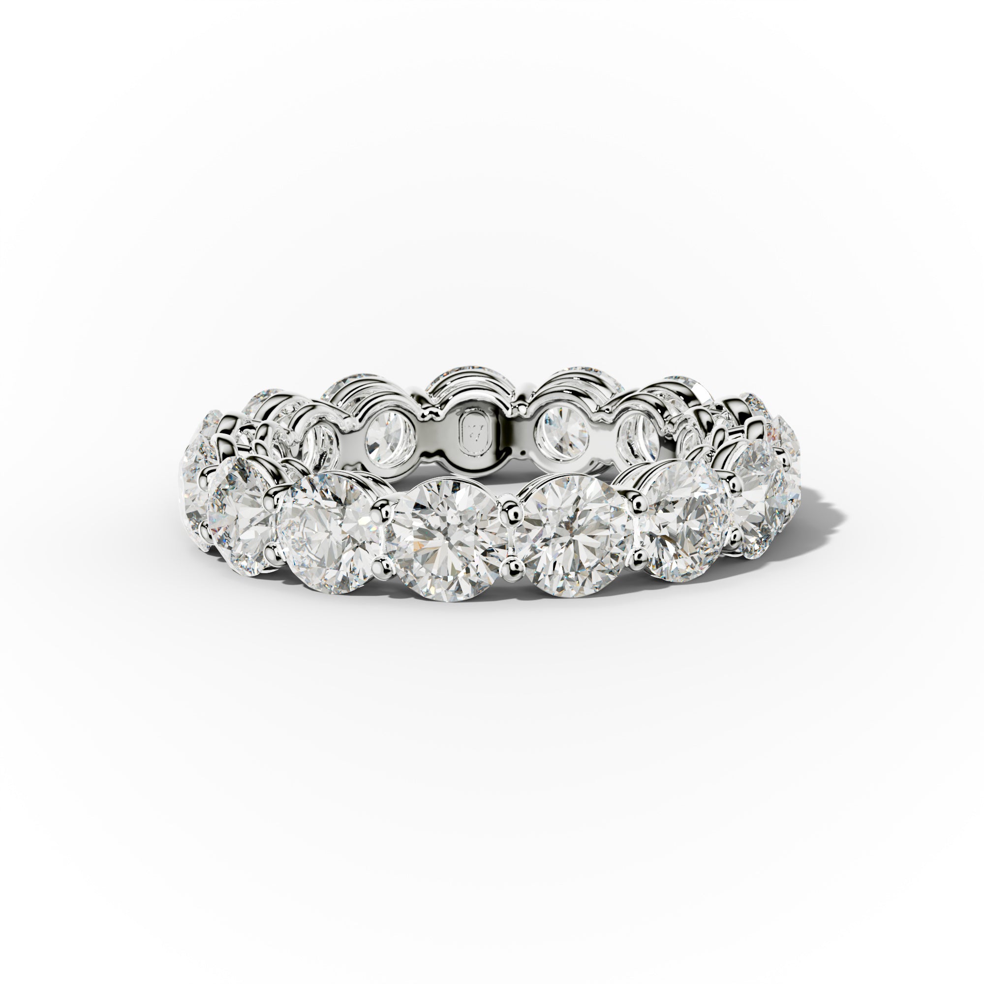 5.0 Carat Round Diamond Eternity Band Shared Prong